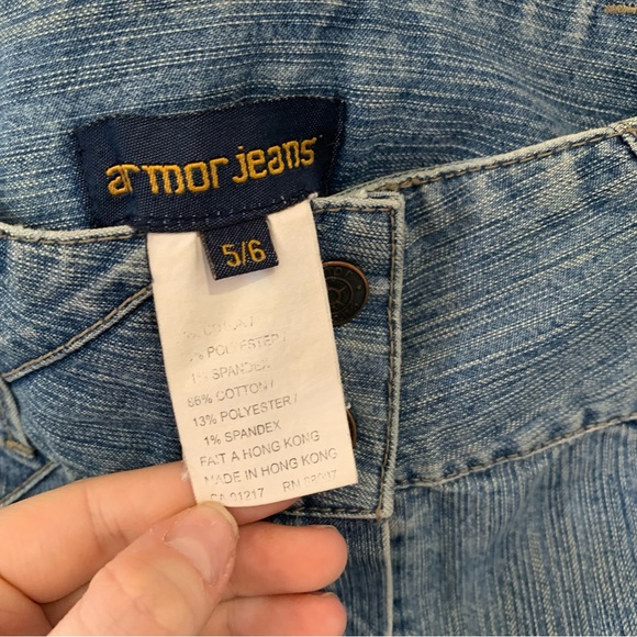 Vintage Y2K Patchwork Denim Mini Skirt Armor Jeans Size 5/6 - Picture 3 of 4